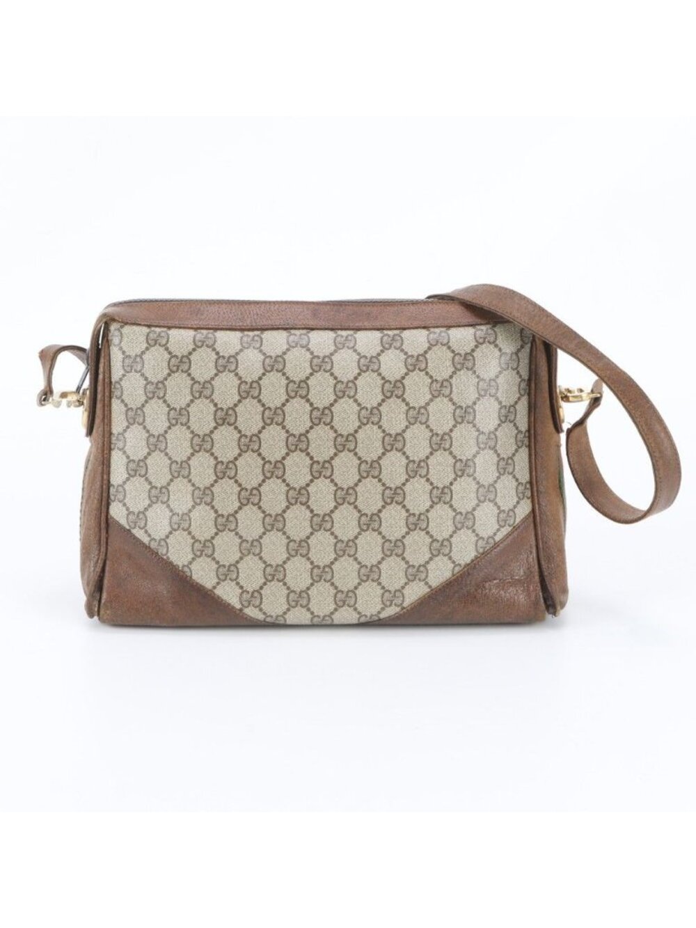 Gucci Vintage GG Supreme Sherry Line Leather Shoulder Bag Crossbody Hand